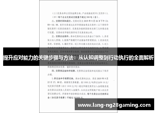 提升应对能力的关键步骤与方法：从认知调整到行动执行的全面解析