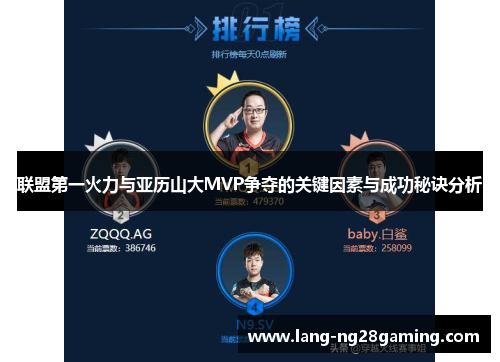 联盟第一火力与亚历山大MVP争夺的关键因素与成功秘诀分析